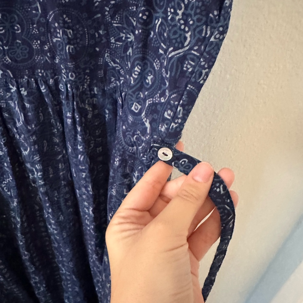 April Cornell Navy Azure Block Print Dress - Picture 4 of 10
